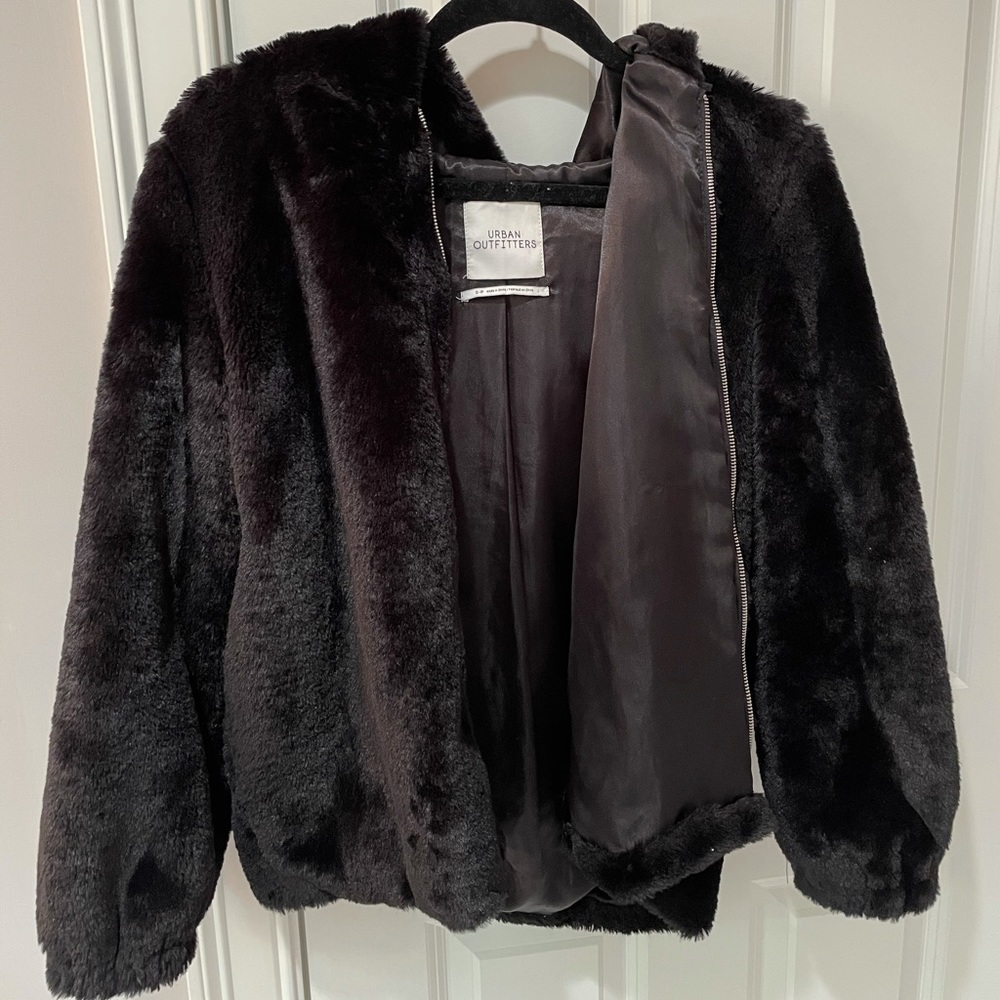 Urban Outfitters black fuzzy jacket